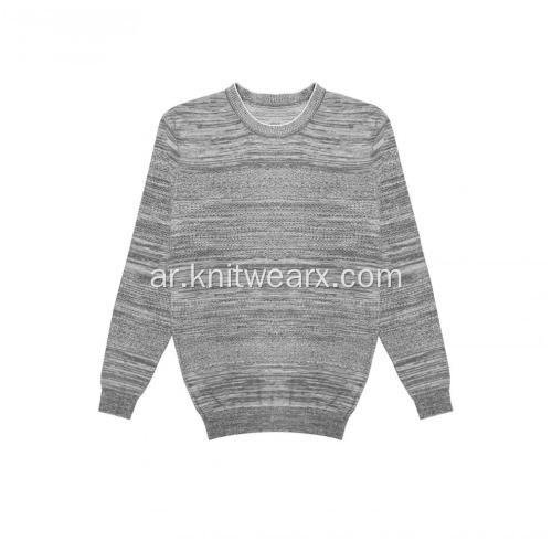 سترة رجالية محبوكة فحم AB Yarn Crewneck Pullover